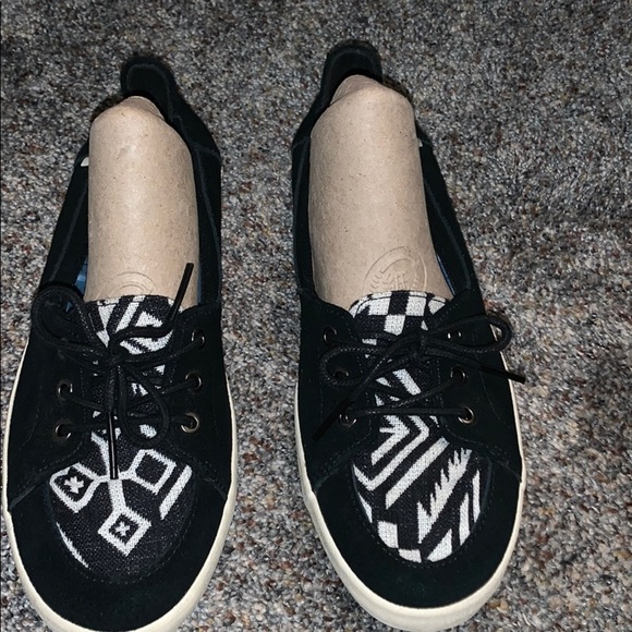 Vans Palasides Surf Side Suede Vulc Black Aztec Sneaker - Picture 1 of 7